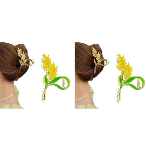 PALAY® Hair Claw Clips for Women Gold Wheat Large Clutcher Girls Bun Metal Strong Hold Jaw Styling Clamps Accessories Medium Thick 2PCS PALAY® Hair Claw Clips for Women Gold Wheat Large Clutcher Girls Bun Metal Strong Hold Jaw Styling Clamps Accessories Medium Thick 2PCS